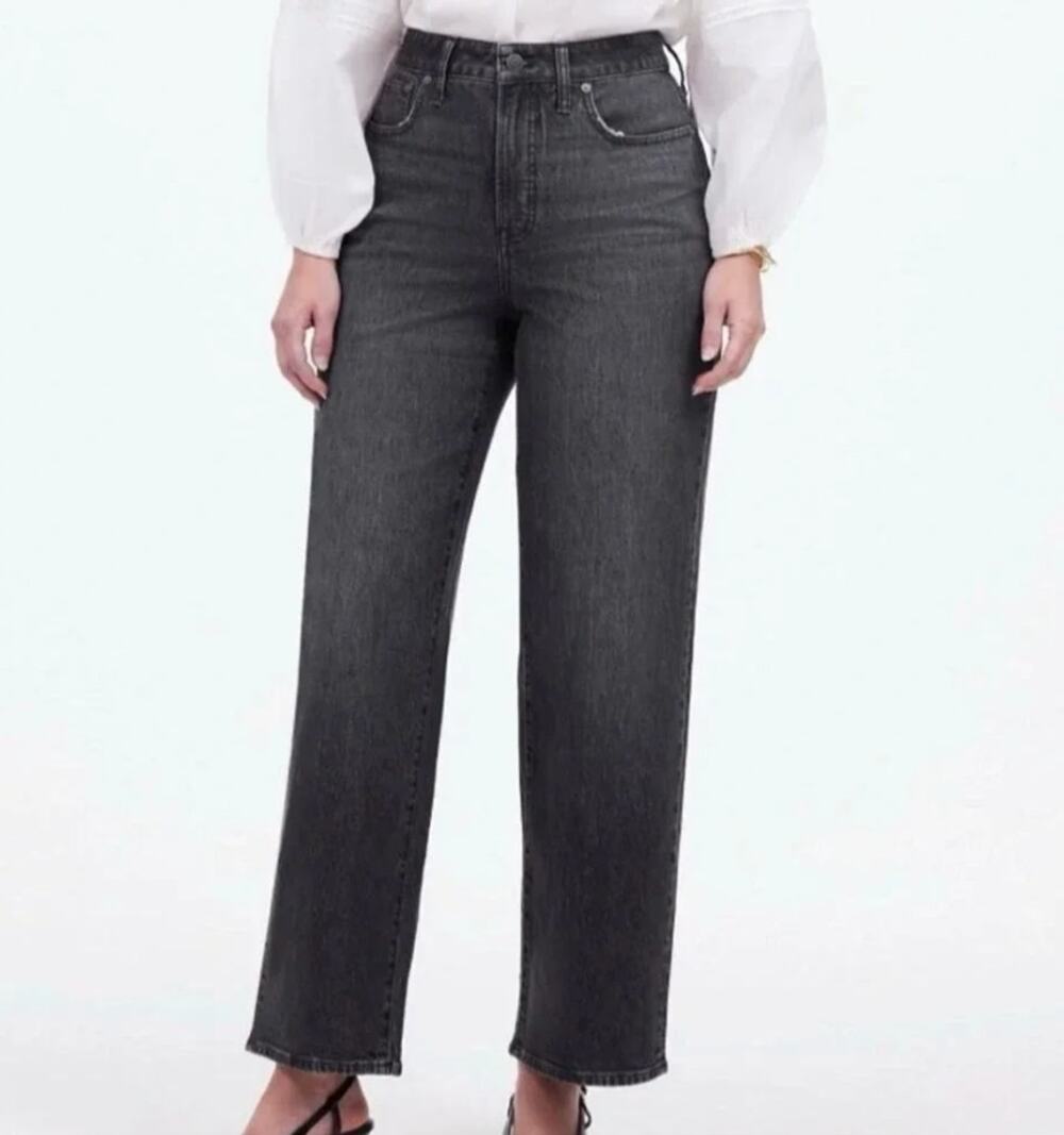 Madewell The Perfect Vintage Wide-Leg Crop Jean High Rise Washed Black 26